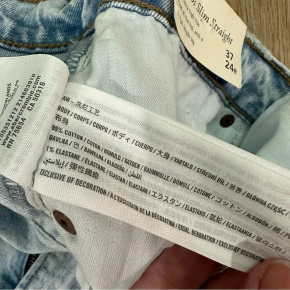 Abercrombie & Fitch The 90s Slim Straight Ultra High Rise Size 24R x 37 NWT - Picture 8 of 10